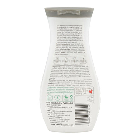 Vibrant Beauty Hair Repair Therapy Biotin + Niacinamide Normal Hair Shampoo, Amino Acid, Pro-Vitamin B5, Color & Fragrance Free, For Normal Hair, 400ml - Image 2