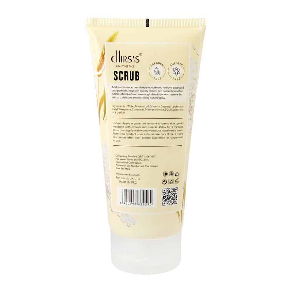 Chirs's Beauty Of Face Rice Essence Gentle Exfoliates Skin Scrub, Paraben & Sulfate Free, For All Types Of Skin, 170g - Image 2