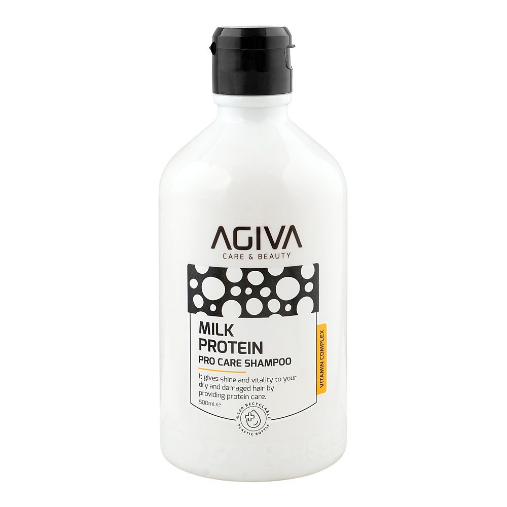 Agiva Care & Beauty Milk Protein Vitamin Complex Shampoo, Citric Acid, For Dry & Damaged Hair, 500ml - Main Image