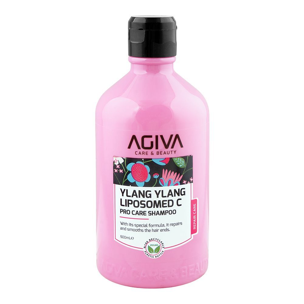Agiva Care & Beauty Ylang Ylang Liposomed C Repair Care Shampoo, Glycerin, Citric Acid, For Rough Hair, 500ml - Main Image