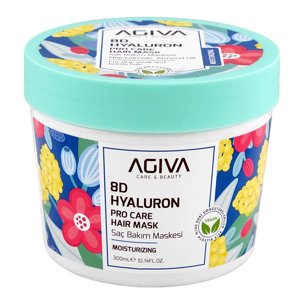 Agiva Care & Beauty 8D Hyaluron Pro Care Moisturizing Hair Mask, Hyaluronic Acid, Citric Acid, For Moisturizing Hair, 300ml - Main Image