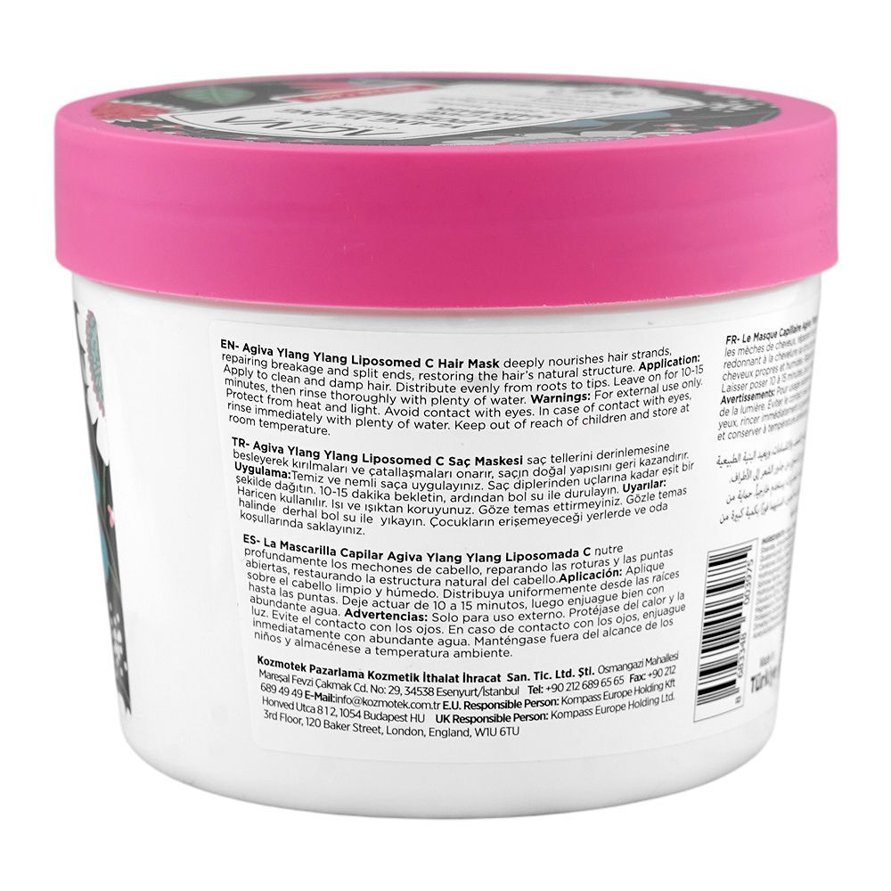 Agiva Care & Beauty Ylang Ylang Liposomed C Pro Care Repair Care Hair Mask, Citric Acid, Glycerin, For Damaged Hair, 300ml - Image 2