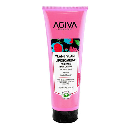 Agiva Care & Beauty Ylang Ylang Liposomed C Pro Care Keratin Herbal Repair Hair Cream, Glycerin, Ascorbic Acid, For Smooth Hair, 250ml - Main Image