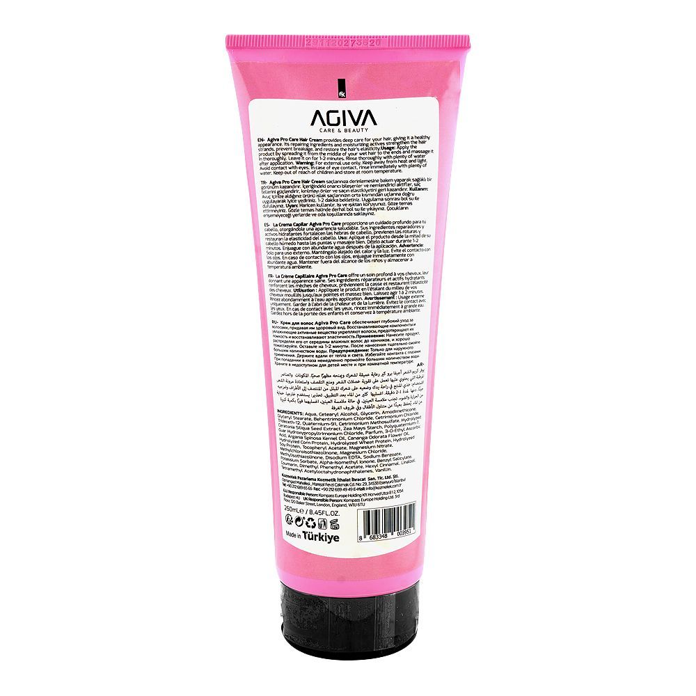 Agiva Care & Beauty Ylang Ylang Liposomed C Pro Care Keratin Herbal Repair Hair Cream, Glycerin, Ascorbic Acid, For Smooth Hair, 250ml - Image 2
