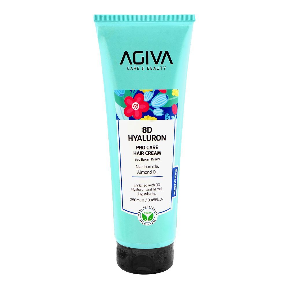 Agiva Care & Beauty 8D Hyaluron Pro Care Niacinamide, Almond Oil Hair Cream, Hyaluronic Acid, Glycerin, For Dry & Weak Hair, 250ml - Main Image