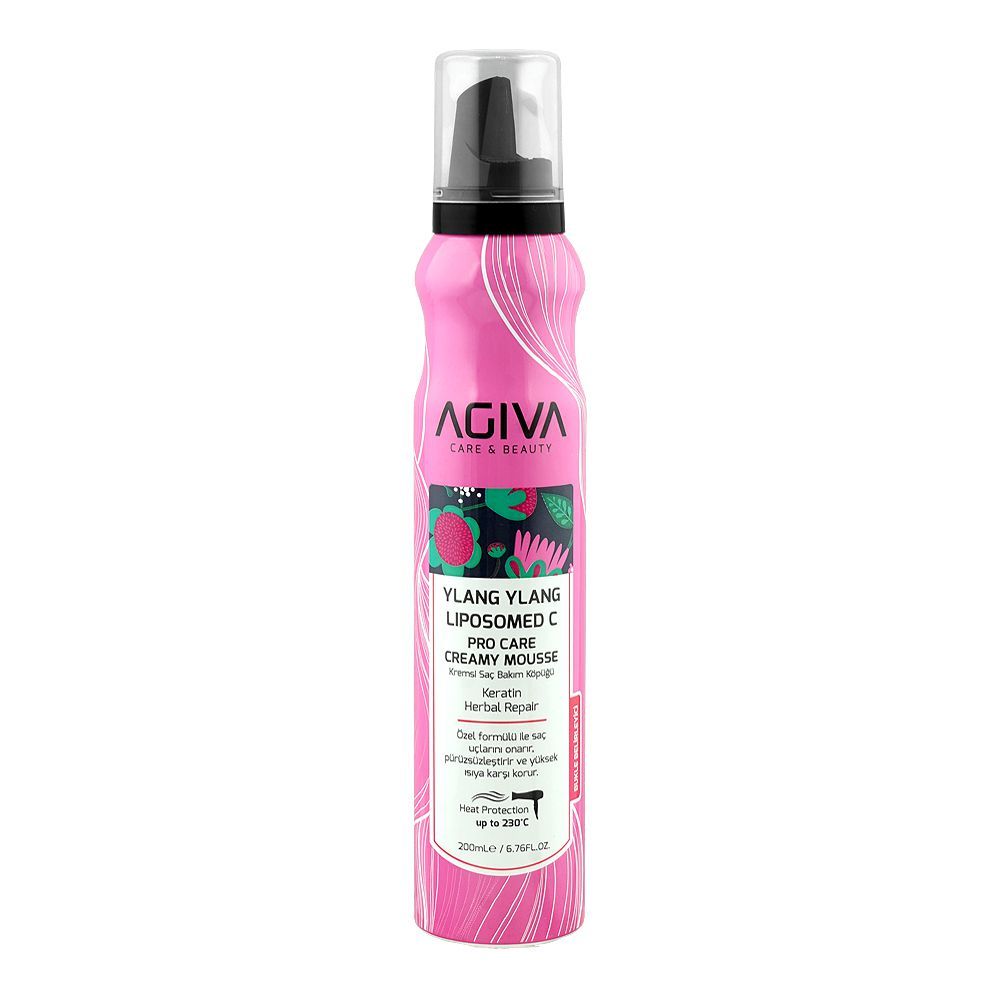 Agiva Care & Beauty Ylang Ylang Liposomed C Pro Care Keratin Herbal Repair Creamy Mousse, Ascorbic Acid, For Heat Protection, 200ml - Main Image