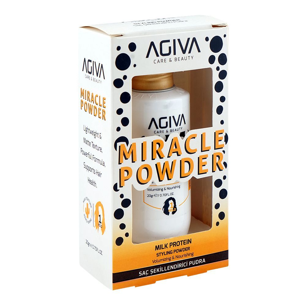 Agiva Care & Beauty Milk Protein Miracle Styling Powder, Vegan, Glycerin, Citric Acid, For Hair Volume, 20g - Main Image