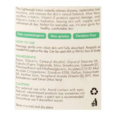 Saeed Ghani Oil Free Hydration Daily Moisturizing Lotion, Aloe Vera, Vitamin E, 200ml Image 3