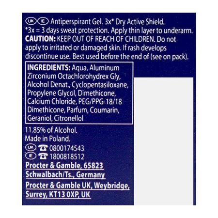 Gillette Champion Gold 72H Anti-Perspirant Clear Gel, 70ml - Image 3