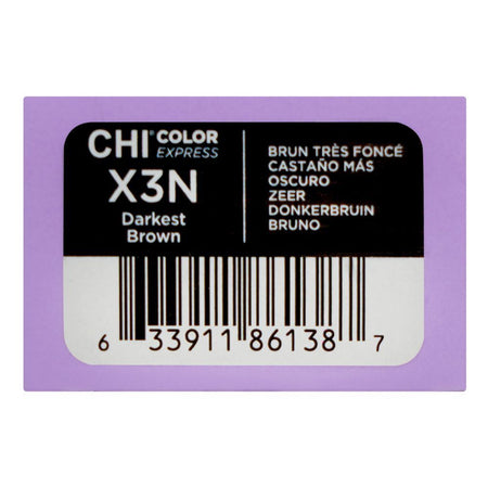CHI Color Express Permanent Cream Hair Color, Glycerin, Ammonia Free, X3N Darkest Brown, 85g - Image 4