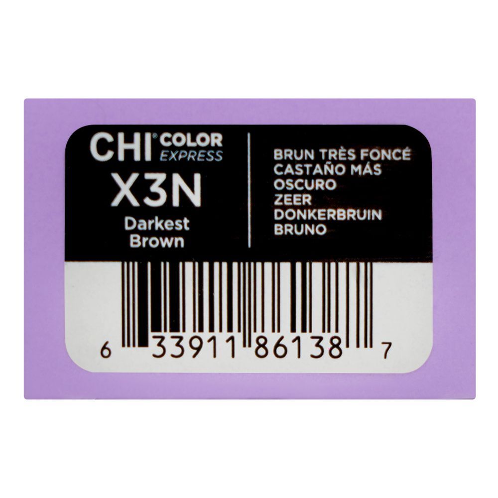 CHI Color Express Permanent Cream Hair Color, Glycerin, Ammonia Free, X3N Darkest Brown, 85g - Image 4