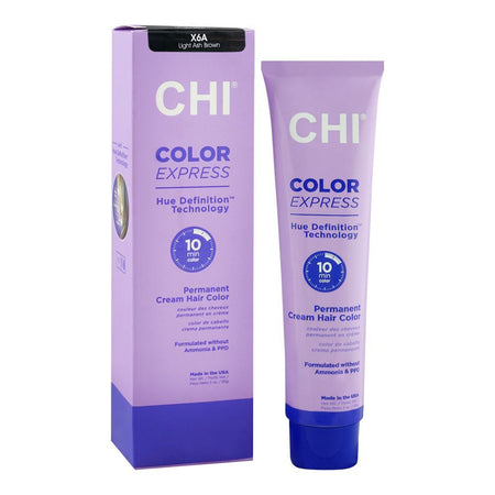CHI Color Express Permanent Cream Hair Color, Glycerin, Ammonia Free, X6A Light Ash Brown, 85g - Main Image