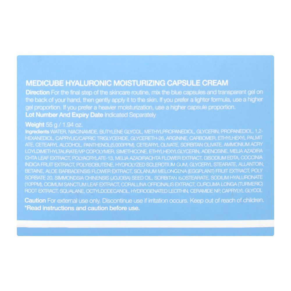 Medicube Hyaluronic Moisturizing Capsule Cream, Niacinamide, Glycerin, 55g - Image 2