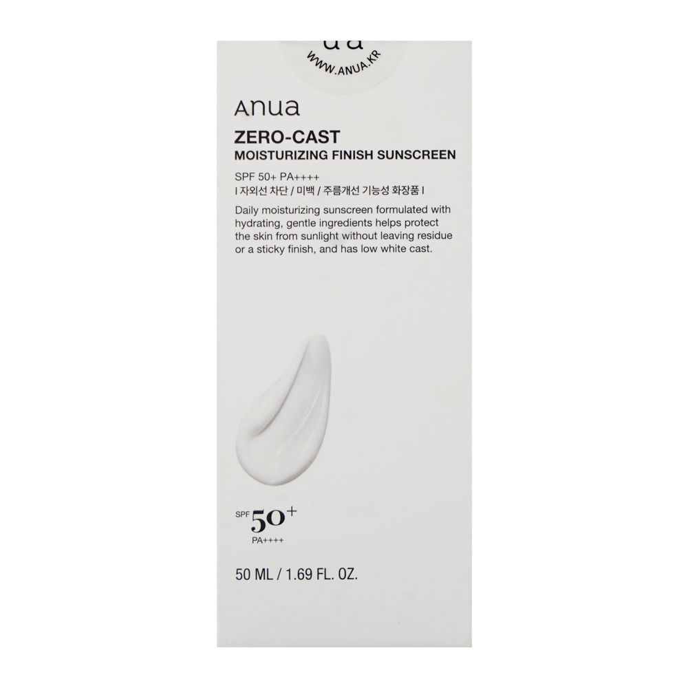 Anua Zero-Cast Moisturizing Finish Sunscreen, SPF50+ PA++++ Niacinamide, Glycerin, 50ml - Image 4