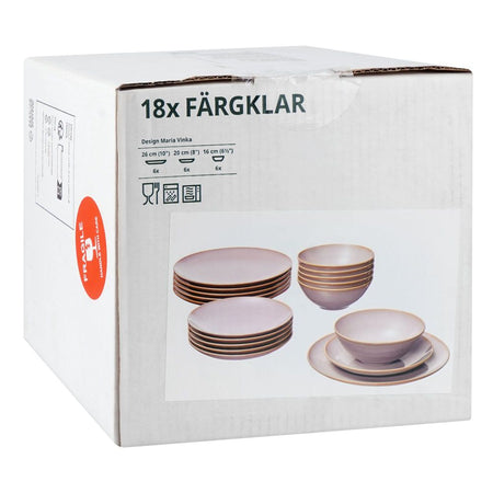 IKEA Fargklar Serving Set, 18-Pack, Light Pink, 20600609 - Image 2