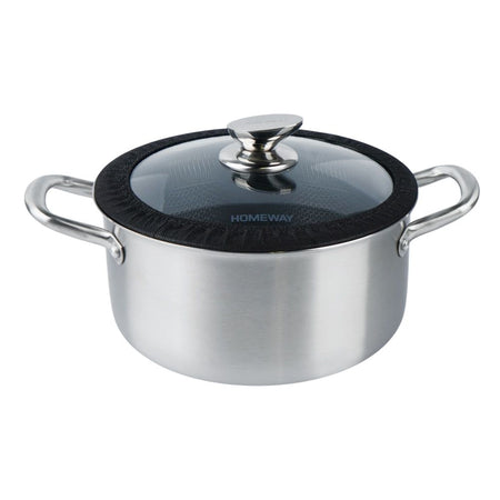 Homeway Stainless Steel Casserole Honey Comb With Lid, 24cm, HW3920 - Main Image