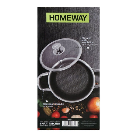 Homeway Stainless Steel Casserole Honey Comb With Lid, 24cm, HW3920 - Image 5