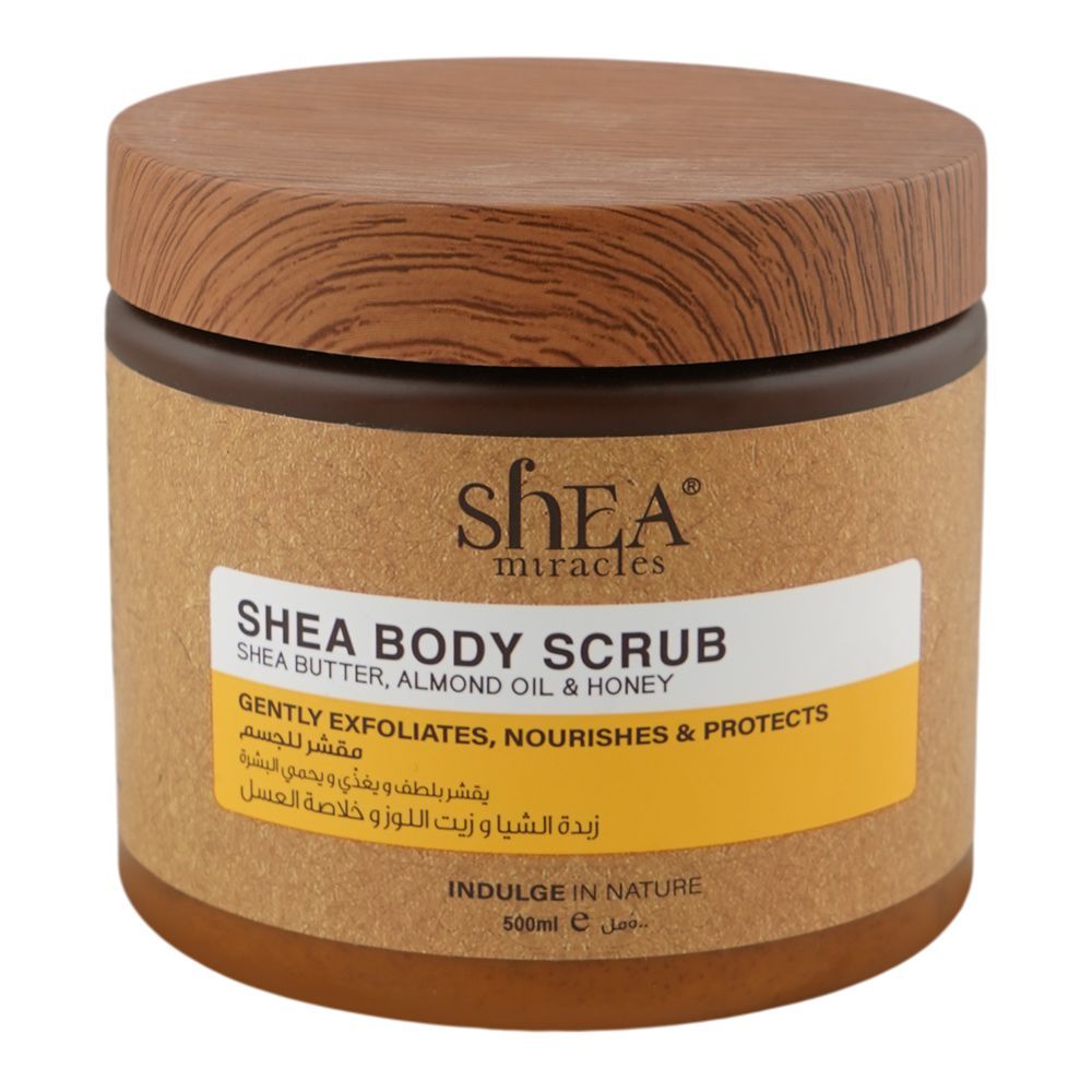 Shea Miracles She Butter, Almond Oil & Honey Body Scrub, For All Types Of Skin, 500ml - Main Image