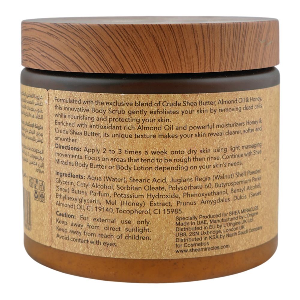 Shea Miracles She Butter, Almond Oil & Honey Body Scrub, For All Types Of Skin, 500ml - Image 3