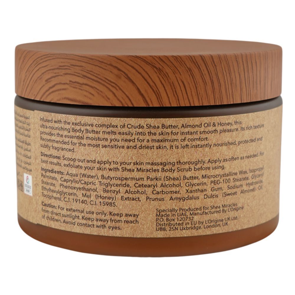 Shea Miracles She Butter, Almond Oil & Honey Body Butter, For Dry & Sensitive Skin, 300ml - Image 3