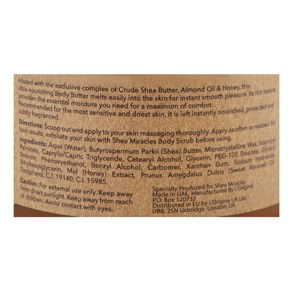 Shea Miracles She Butter, Almond Oil & Honey Body Butter, For Dry & Sensitive Skin, 300ml - Image 4