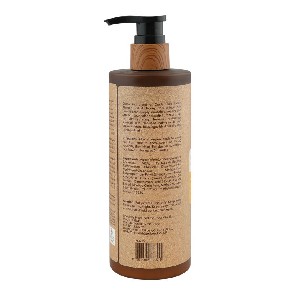 Shea Miracles She Butter, Almond Oil & Honey Shea Hair Conditioner, For Dry & Damaged Hair, 300ml - Image 3