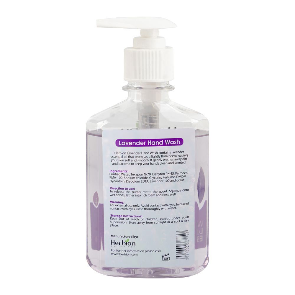Herbion Naturals With Natural Lavender Essential Oil Extract Hand Wash, 260ml - Image 2