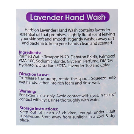 Herbion Naturals With Natural Lavender Essential Oil Extract Hand Wash, 260ml - Image 3