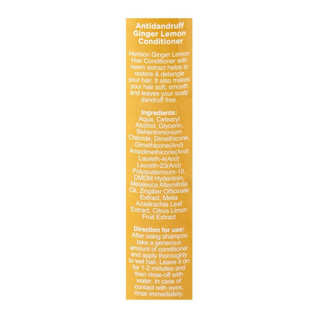 Herbion Naturals Antidandruff Ginger Lemon Conditioner, Glycerin, For Smooth Hair, 230ml - Image 3