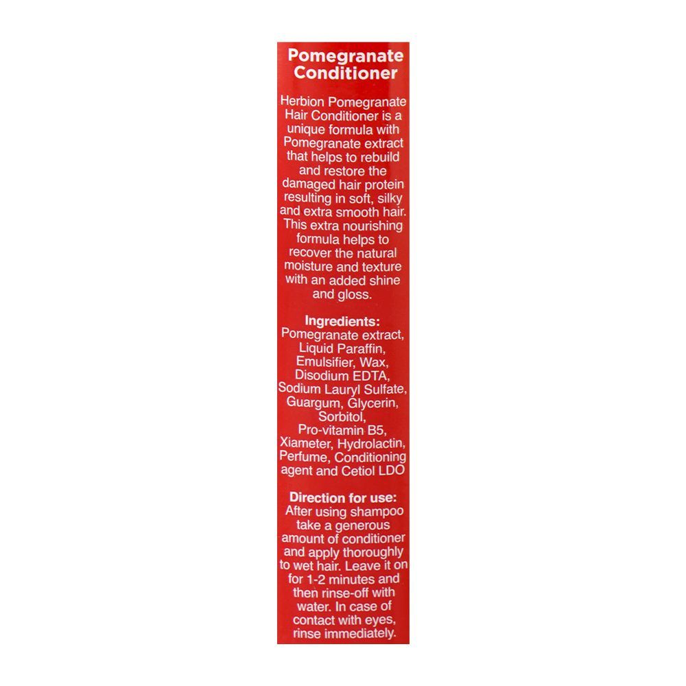 Herbion Naturals Damage Repair Pomegranate Conditioner, Glycerin, For Shiny Hair, 230ml - Image 3