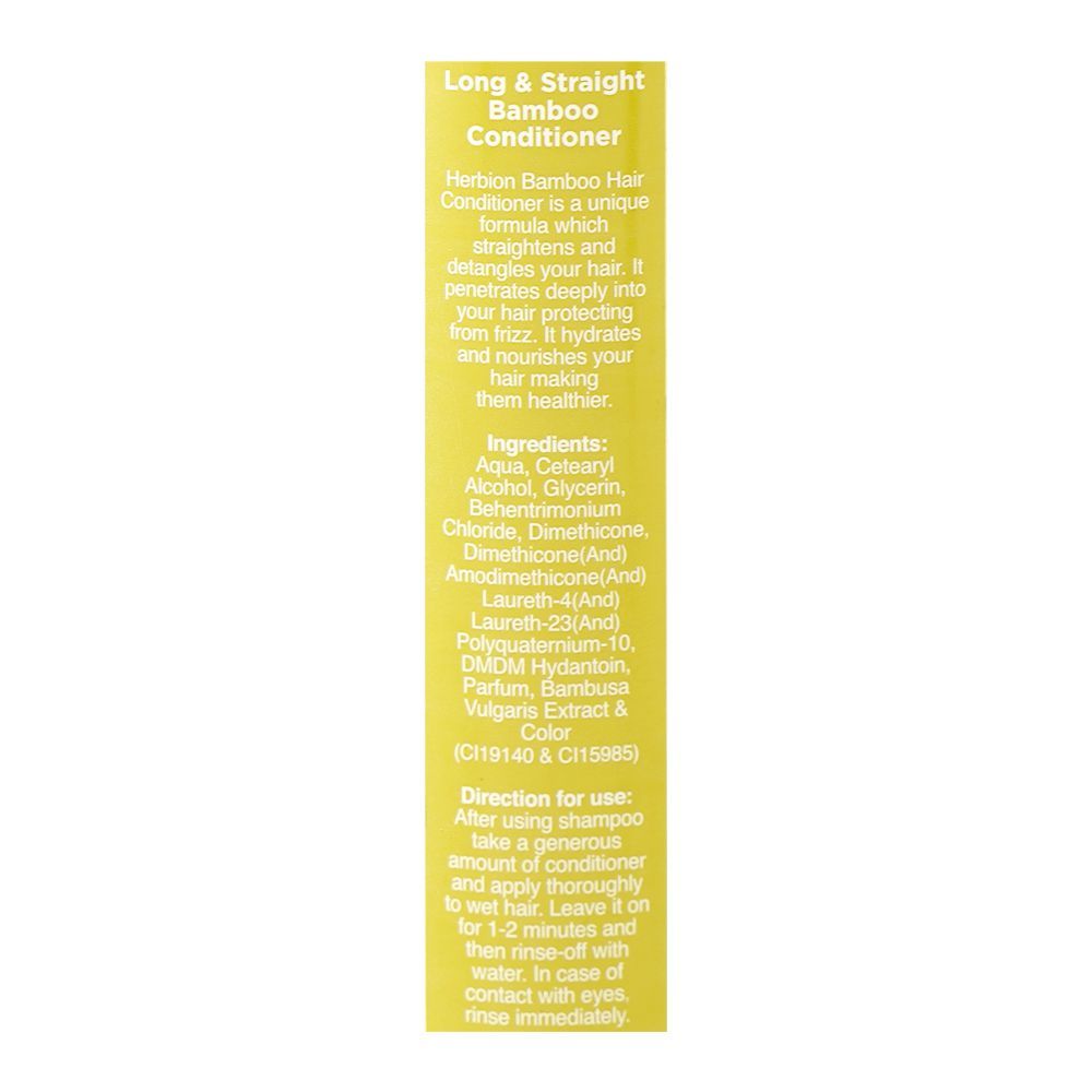 Herbion Naturals Long & Straight Bamboo Conditioner, Glycerin, For Soft & Straight Hair, 230ml - Image 3