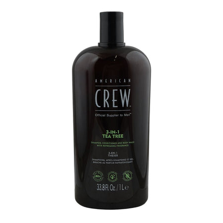 American Crew 3-In-1 Tea Tree Shampoo + Conditioner & Body Wash, For Men, Citric Acid, Salicylic Acid, For All Skin & Hair, 1 Liter - Main Image
