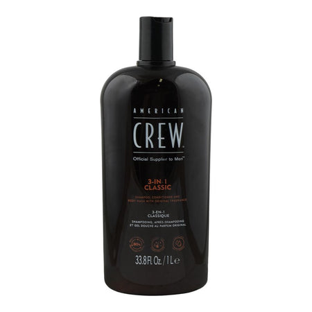 American Crew 3-In-1 Classic Shampoo + Conditioner & Body Wash, For Men, Citric Acid, Salicylic Acid, For All Skin & Hair, 1 Liter - Main Image