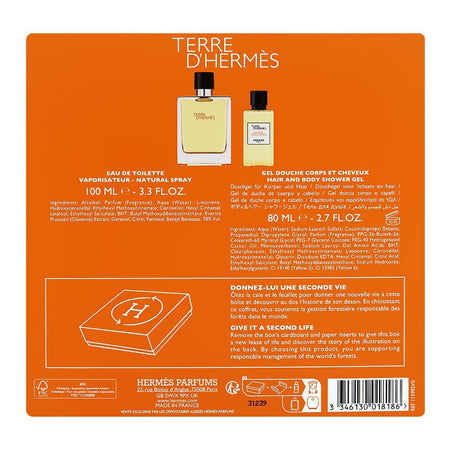 Hermes Terre D'Hermes Set, For Men, EDT 100ml + Shower Gel 80ml - Image 3