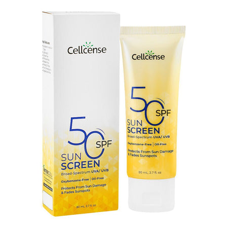 Cellcense 50-SPF Sun Screen, Paraben & Sulfate Free, For All Types Of Skin, 80ml - Main Image