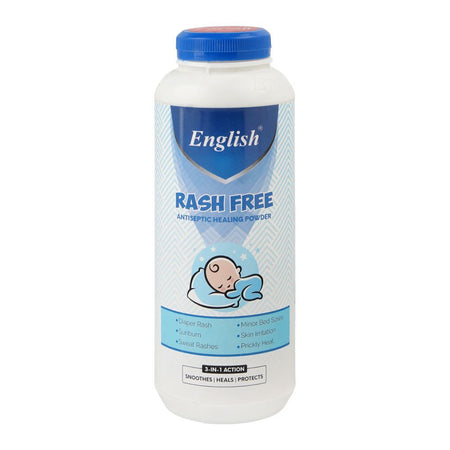 English 3-In-1 Action Rash Free Antiseptic Healing Powder, 110g - Main Image