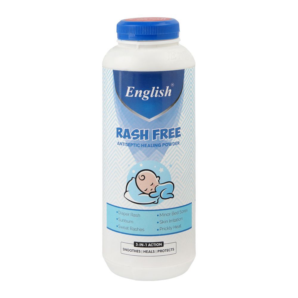English 3-In-1 Action Rash Free Antiseptic Healing Powder, 110g - Main Image