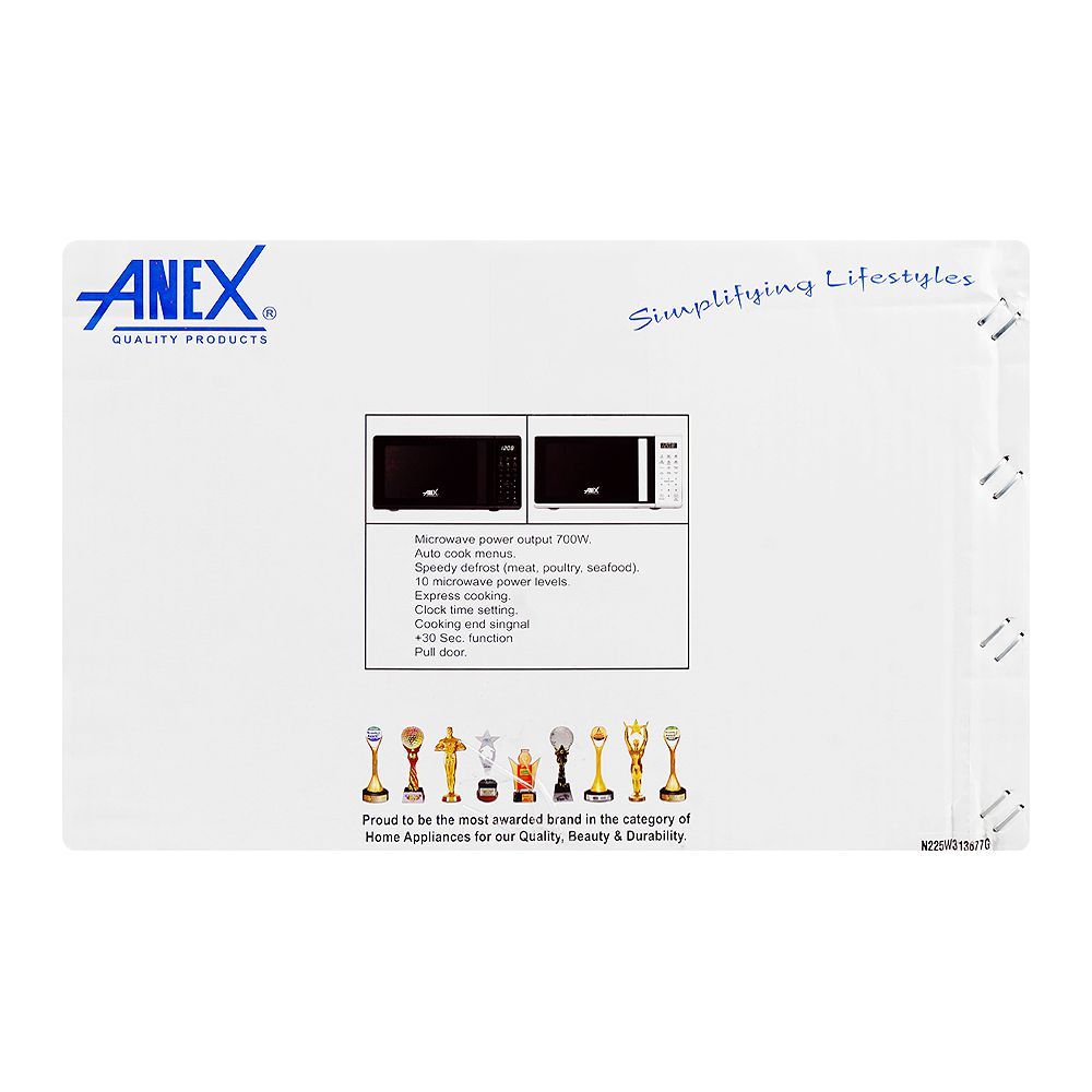 Anex Deluxe Microwave Oven, White, 700W, 20 Liters, AG-9029 - Image 4