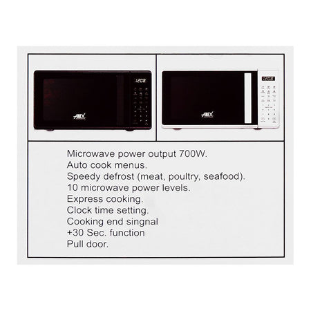 Anex Deluxe Microwave Oven, White, 700W, 20 Liters, AG-9029 - Image 5