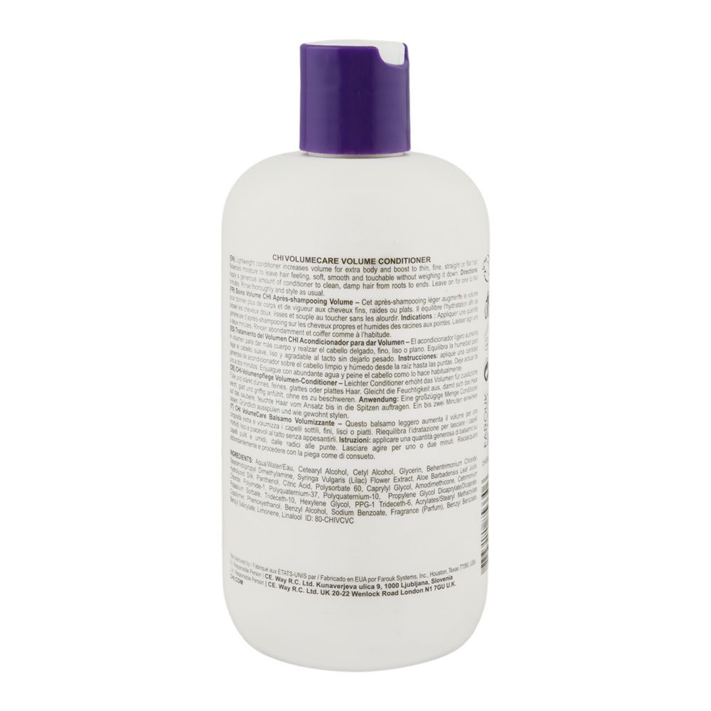 CHI Volume Care 92% Natural Volume Conditioner, Glycerin, Citric Acid, Paraben & Sulfate Free, For Thin Hair, 355ml - Image 2