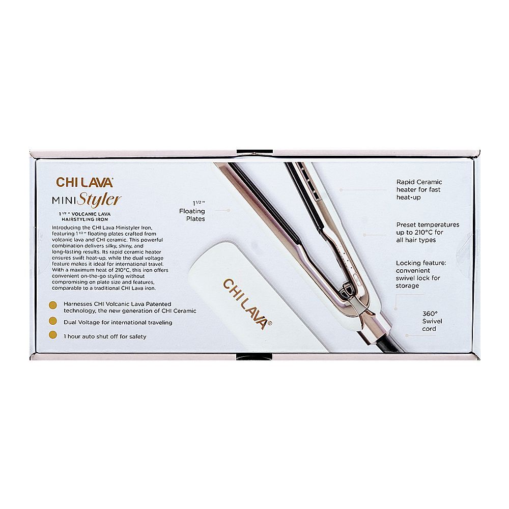 CHI Lava Mini Styler Volcanic Lava Hair Styling Iron, 1 1/2-Inch, GF0097EU - Image 6