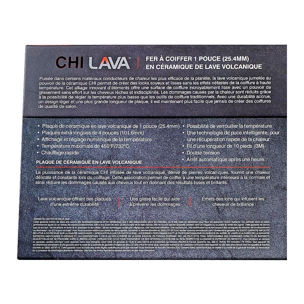 CHI Lava Volcanic Lava Ceramic Hair Styling Iron, 1-Inch, GF8215EU - Image 5