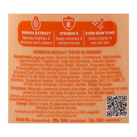 Creme 21 Papaya Brightening Body Lotion, Vitamin E, For All Types Of Skin, 250ml - Image 3