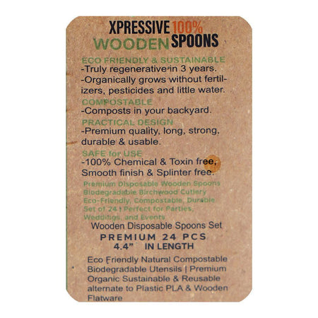 Safe Serve Disposable Wooden Spoons, 4.4 Inches Length, 24-Pack - Image 3
