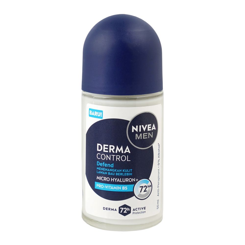 Nivea Derma Control Defend Roll On, Anti-Perspirant, Alcohol Free, Pro-Vitamin B5, 50ml - Main Image