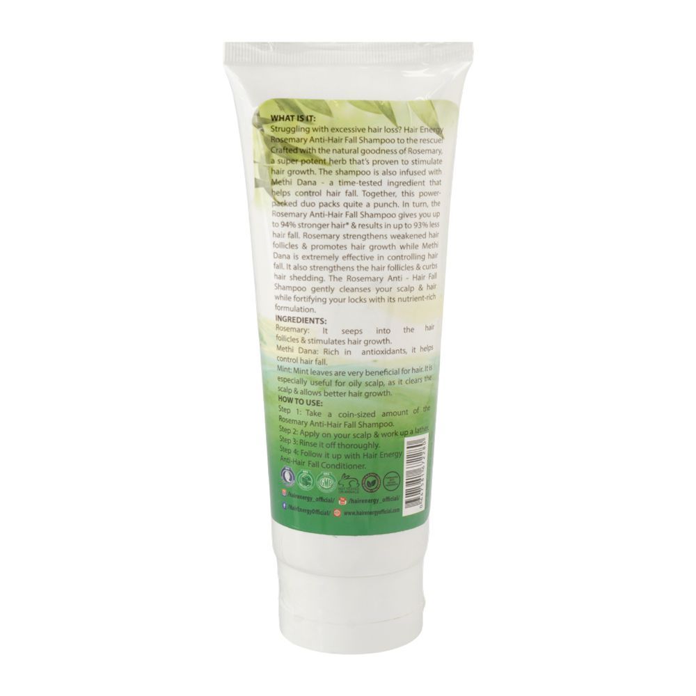 Hair Energy Rosemary Anti-Hair Fall Exteme Moisturizing Shampoo, For All Types Of Hair, 200ml - Image 2