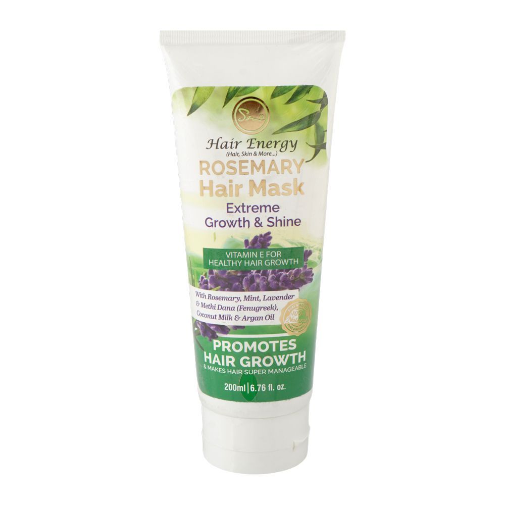 Hair Energy Rosemary Exteme Growth & Shine Hair Mask, Argan, Coconut Oil & Vitamin E, For Healthy Hair, 200ml - Main Image