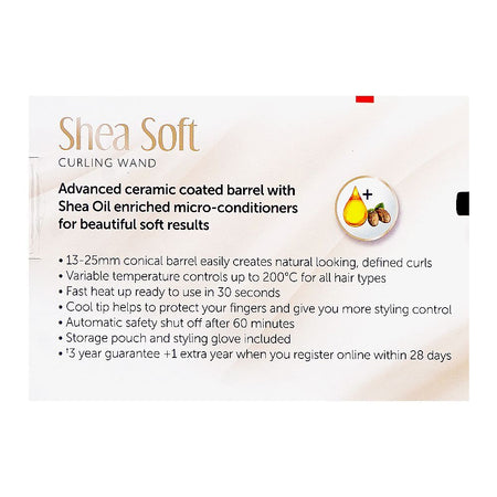 Remington Advanced Ceramic Coating Shea Oil Curling Wand, CI4740 - Image 7