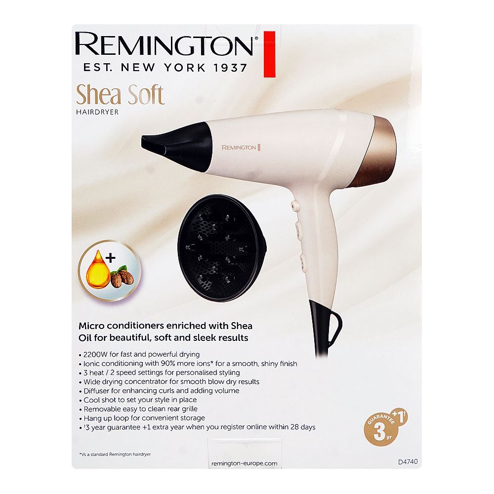 Remington Micro Conditioners Shea Oil Hairy Dryer, 2200W, D4740 - Image 5