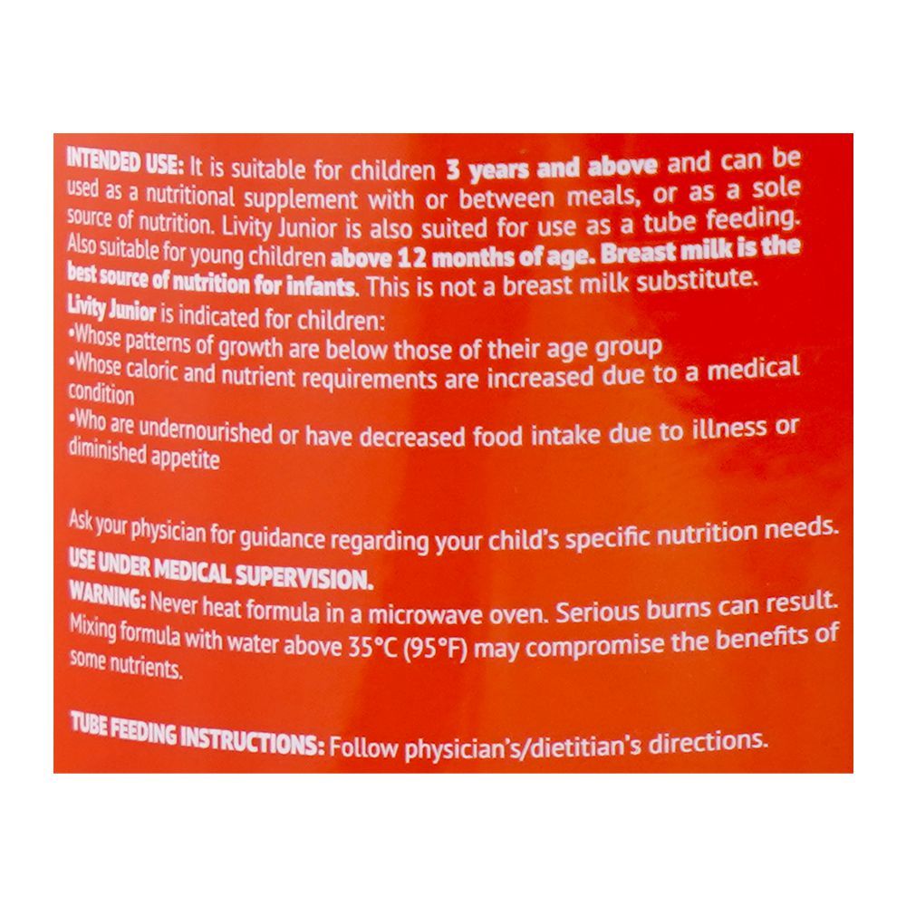 Getz Pharma Livity Junior Vanilla Powder, For 3 Years & Above, 400g Tin - Image 4